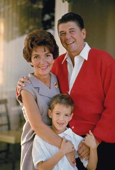 Nancy Reagan Wearing Coral Brooch