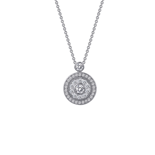 Round Pendant with Double Halo