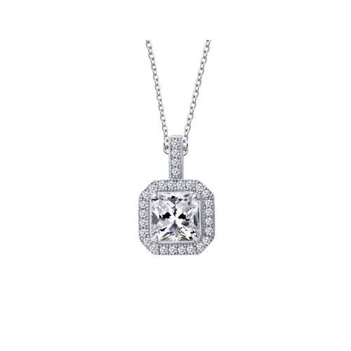 Lafonn Princess Cut Simulated Diamond Pendant with Halo