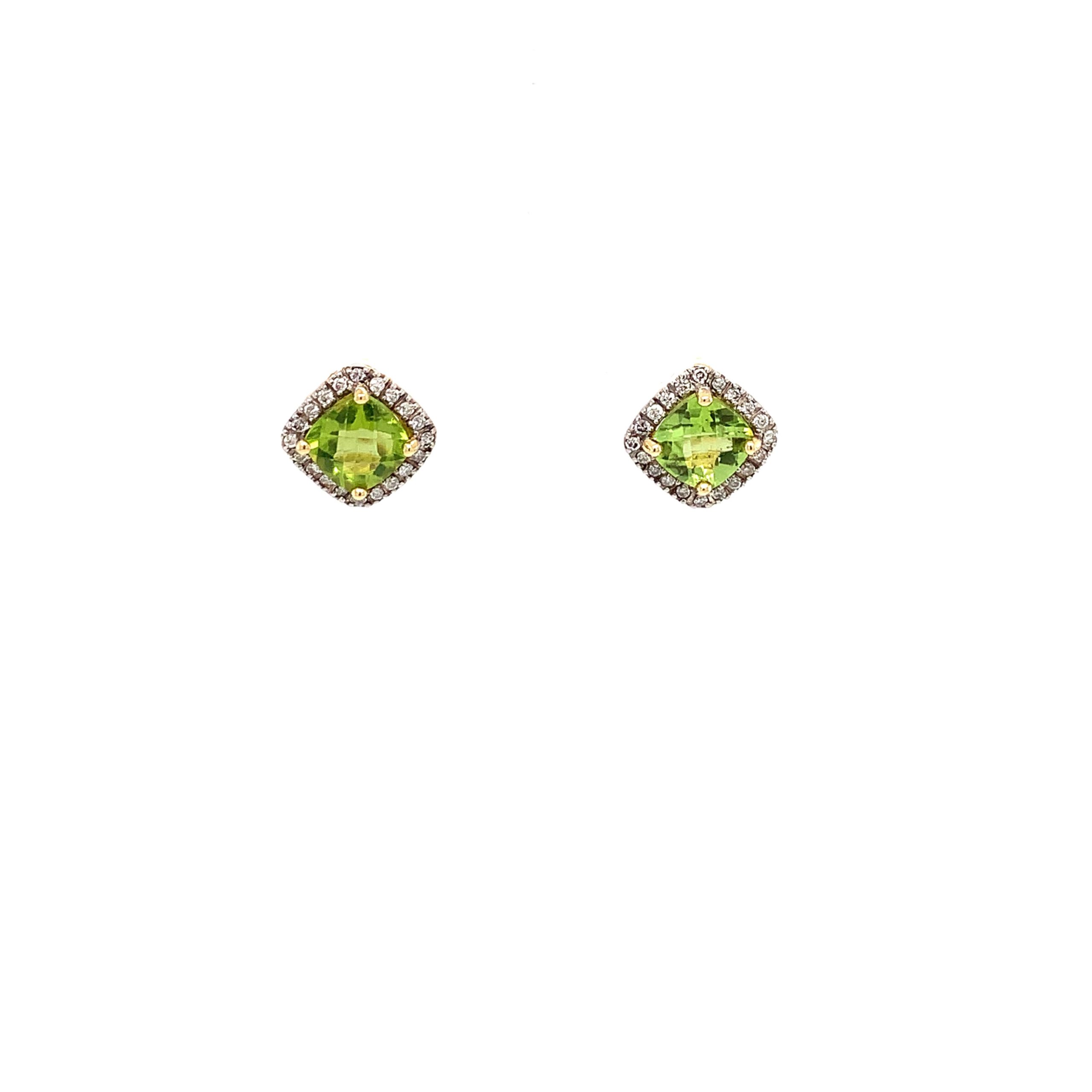 Yellow Gold Peridot Earrings
