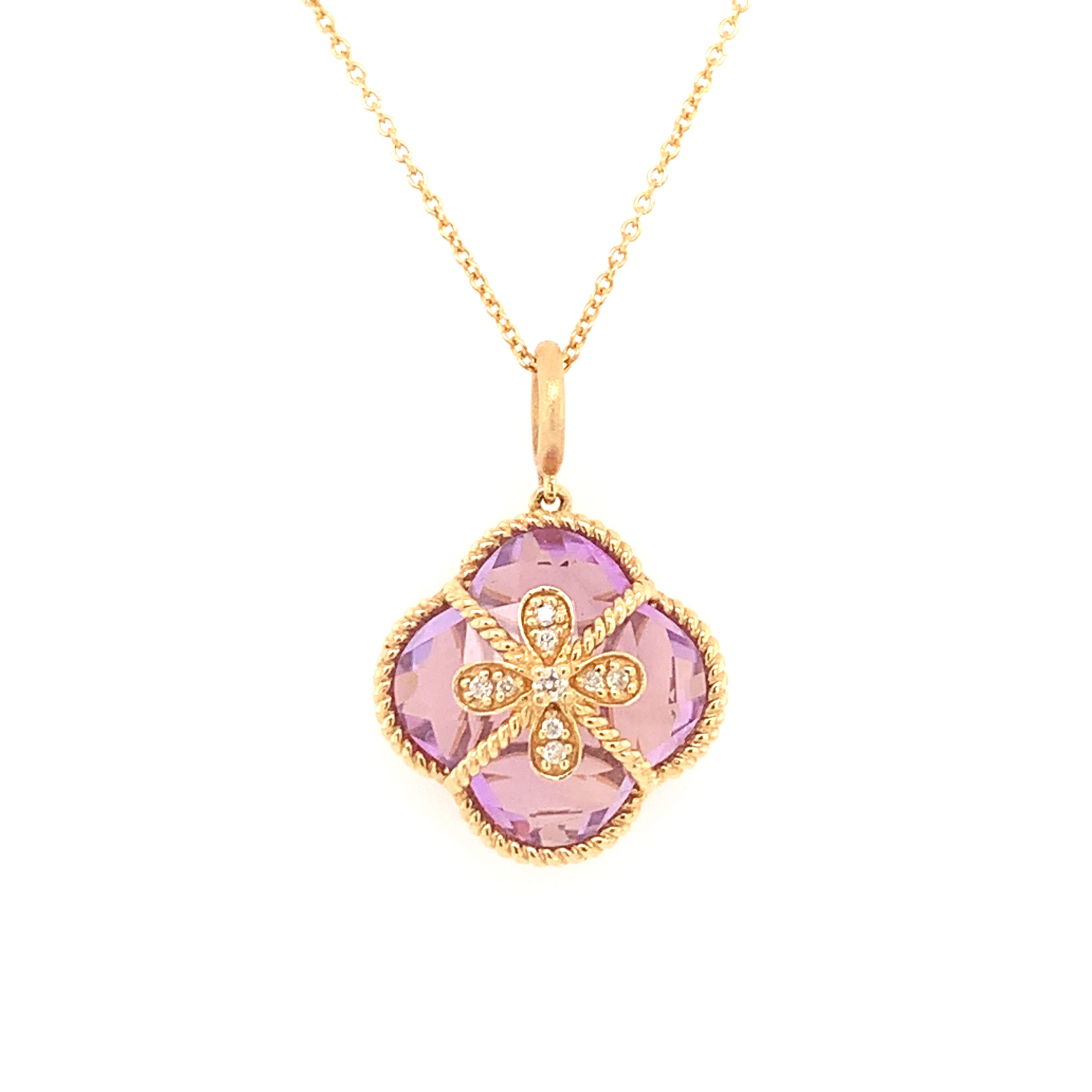 Yellow Gold Amethyst Necklace