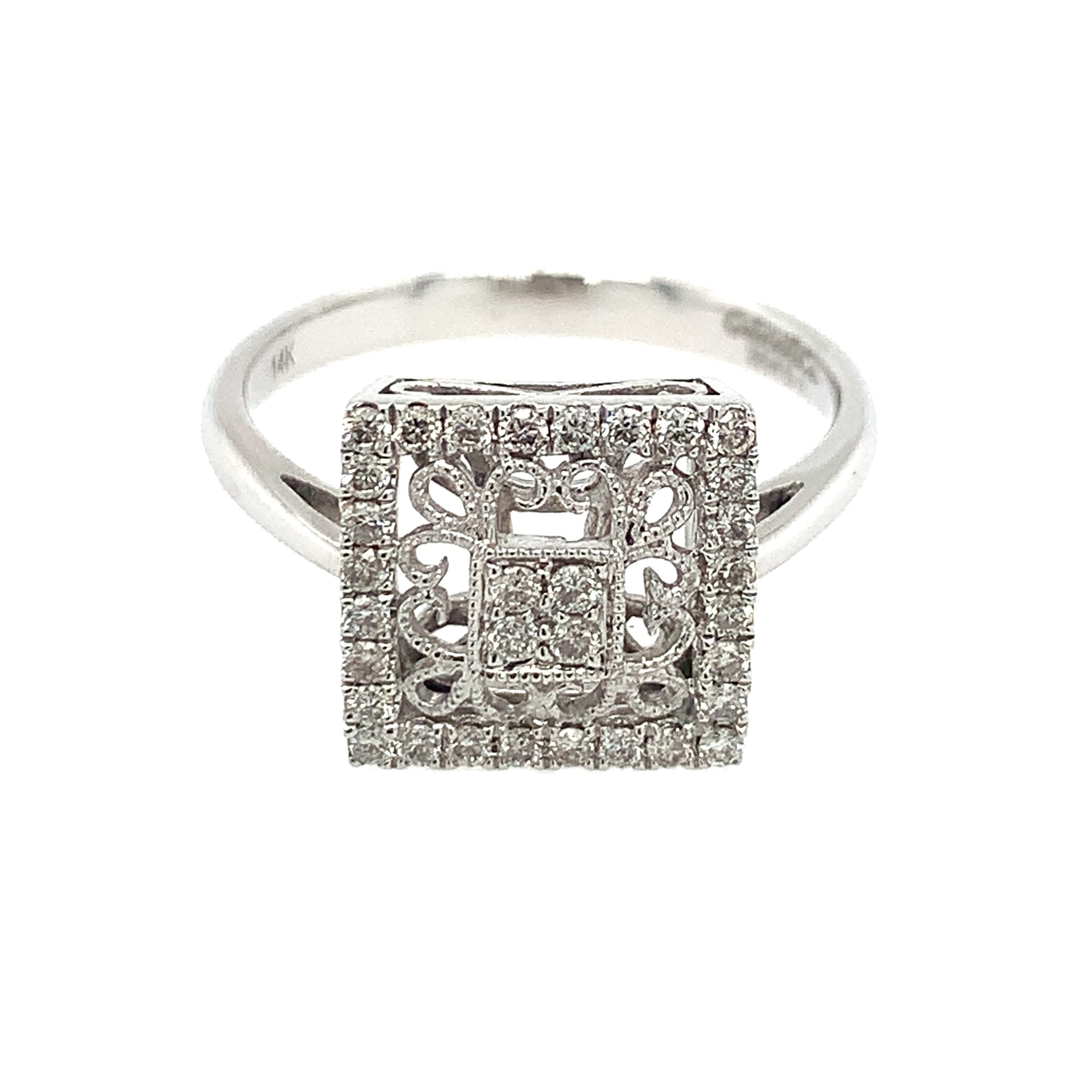 White Gold Diamond Fashion Ring