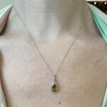 White Gold Citrine Pendant Necklace