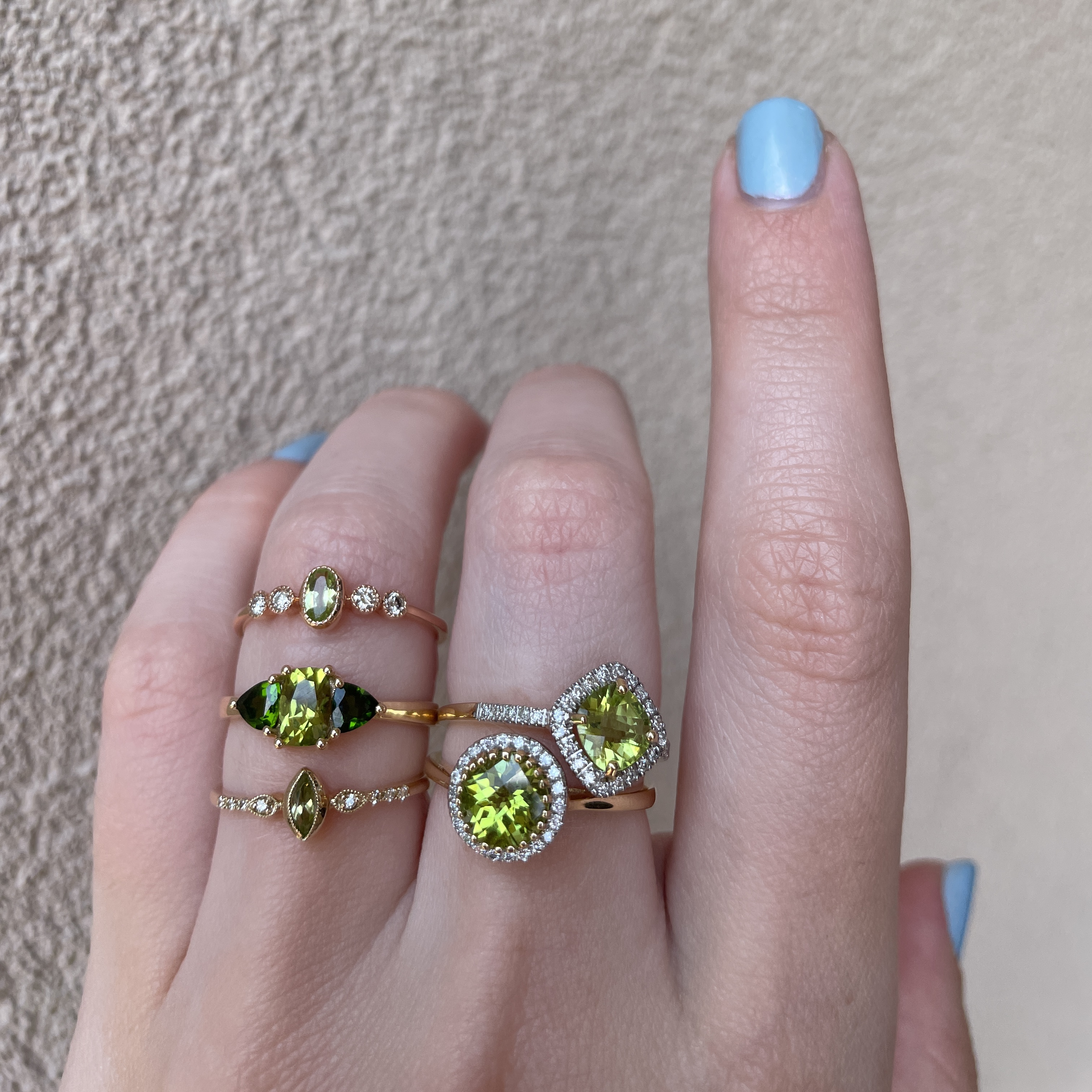 Rose Gold Peridot Stackable