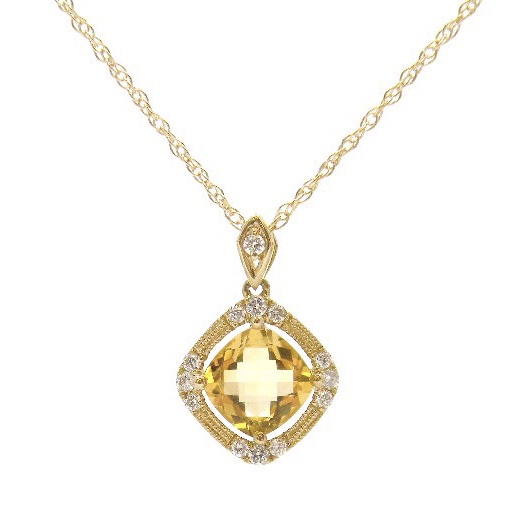 Yellow Gold Citrine Necklace