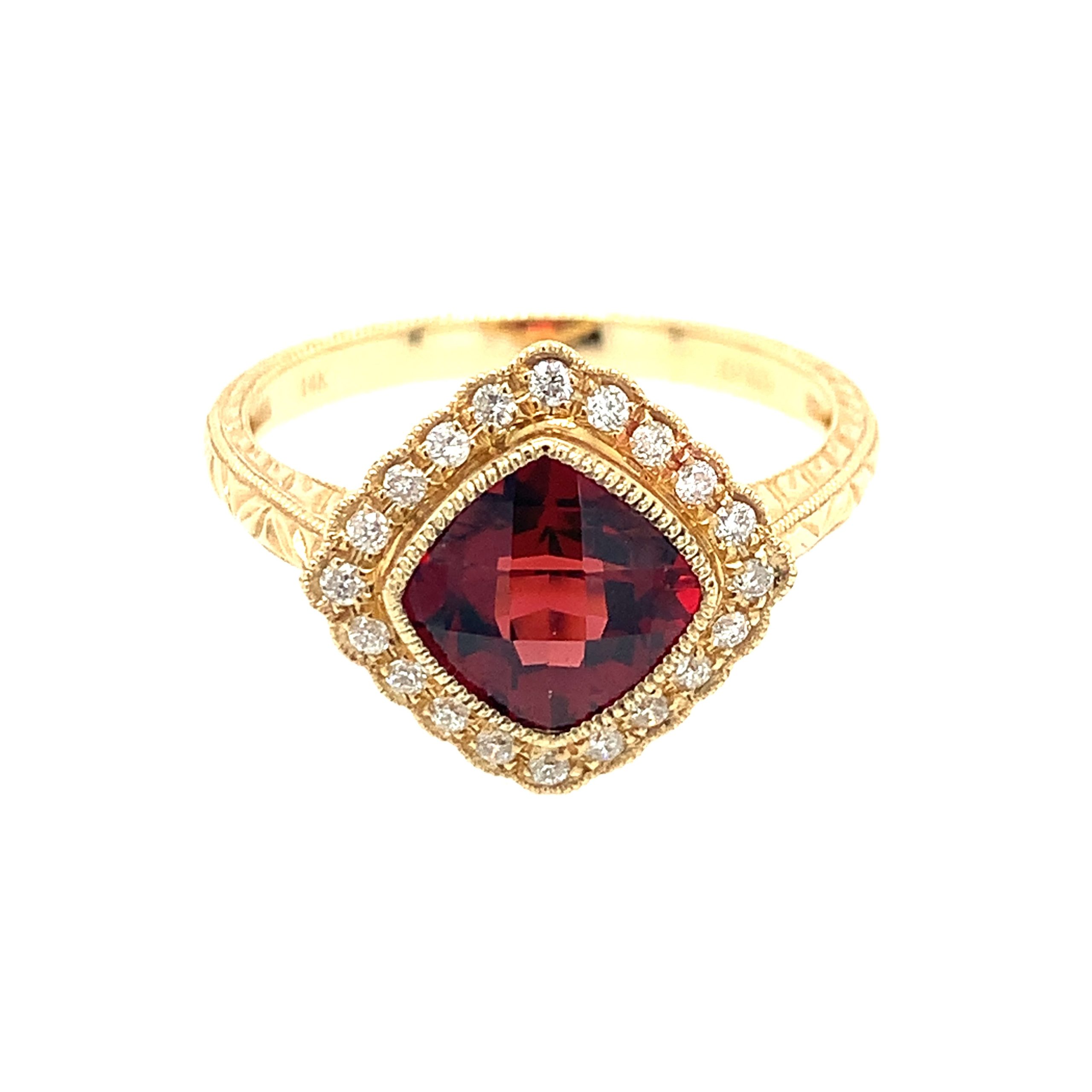 Yellow Gold Garnet Ring