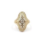 14K Yellow Gold Diamond Fashion Ring