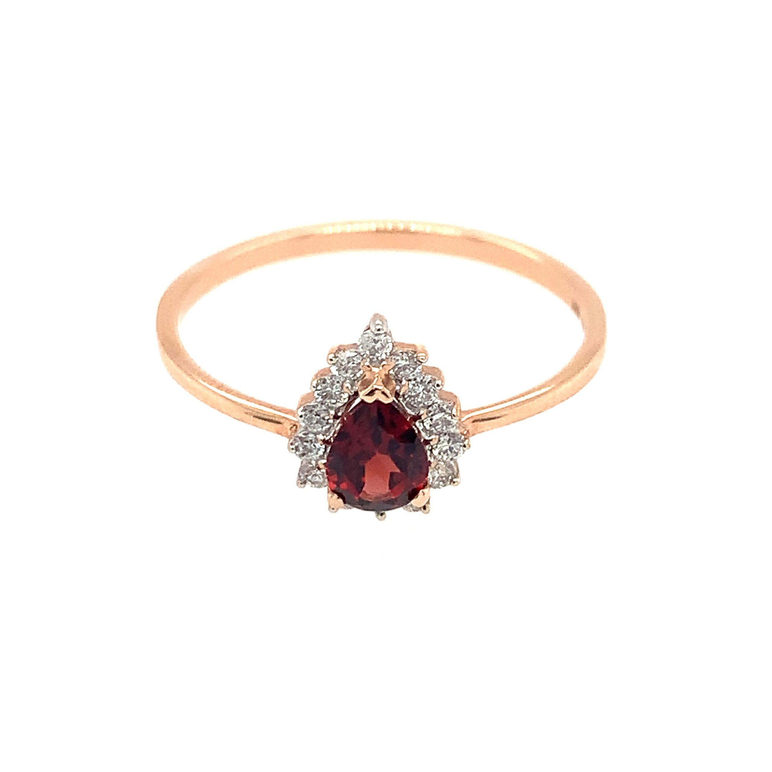 Rose Gold Garnet Ring