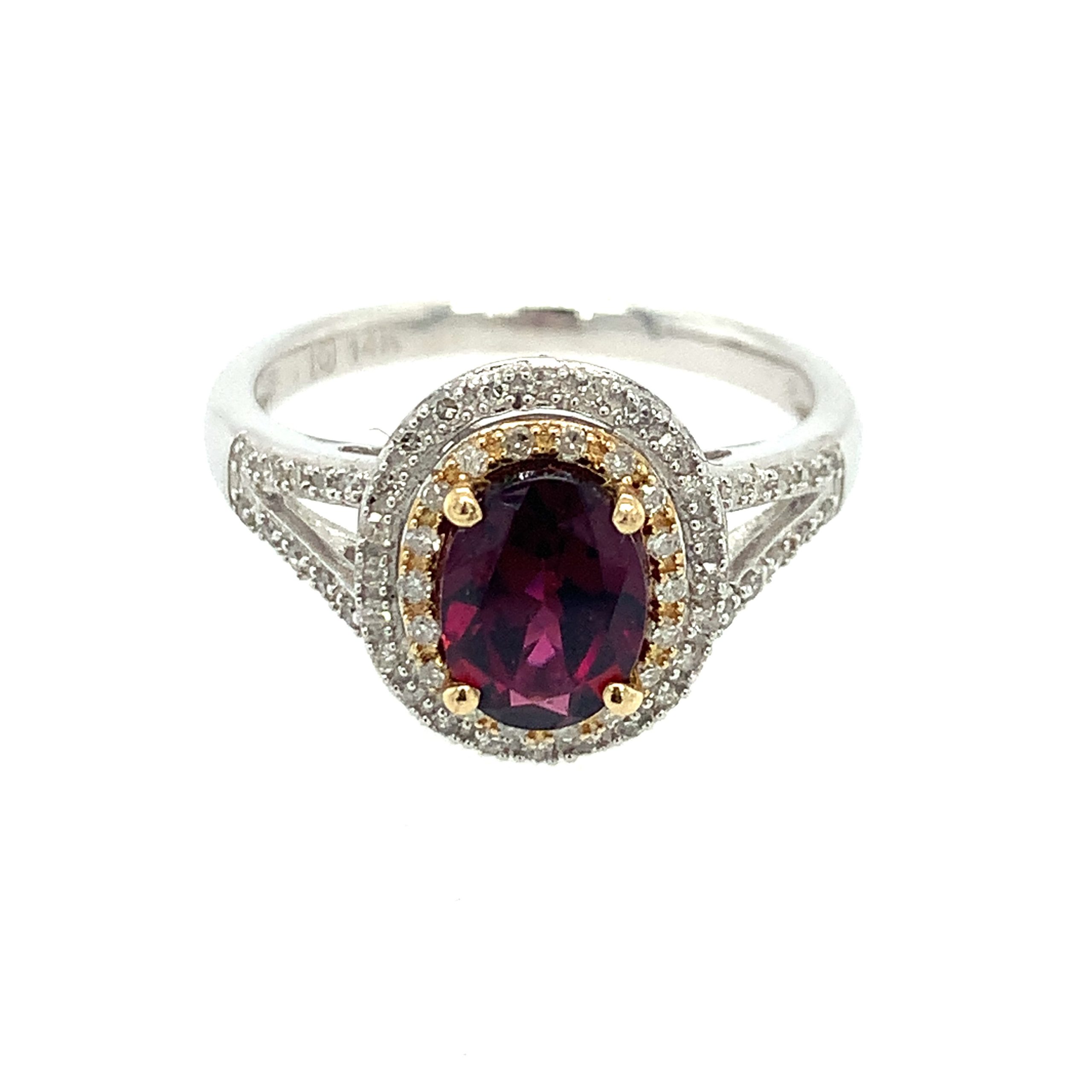 Two-Tone Garnet Ring