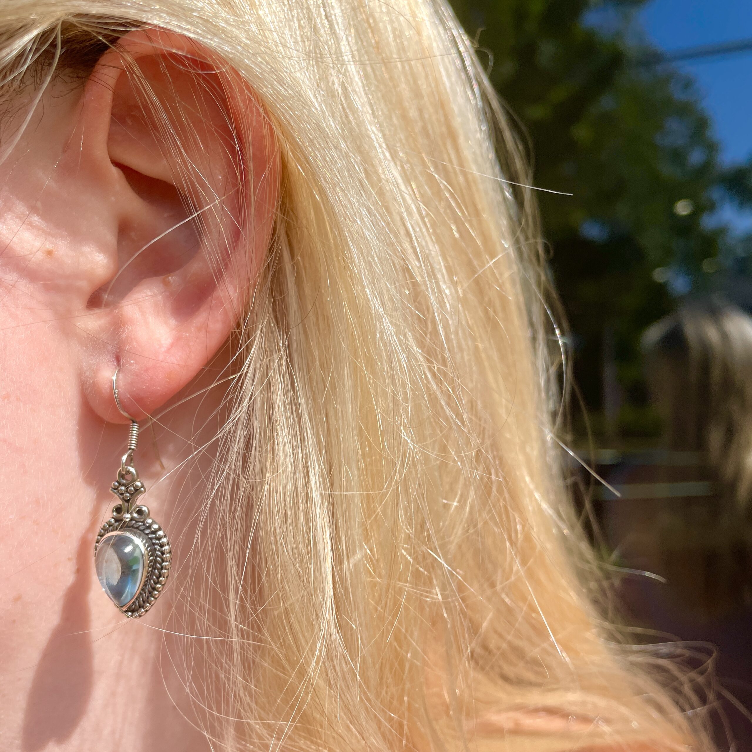 Sterling Silver Blue Topaz Earrings