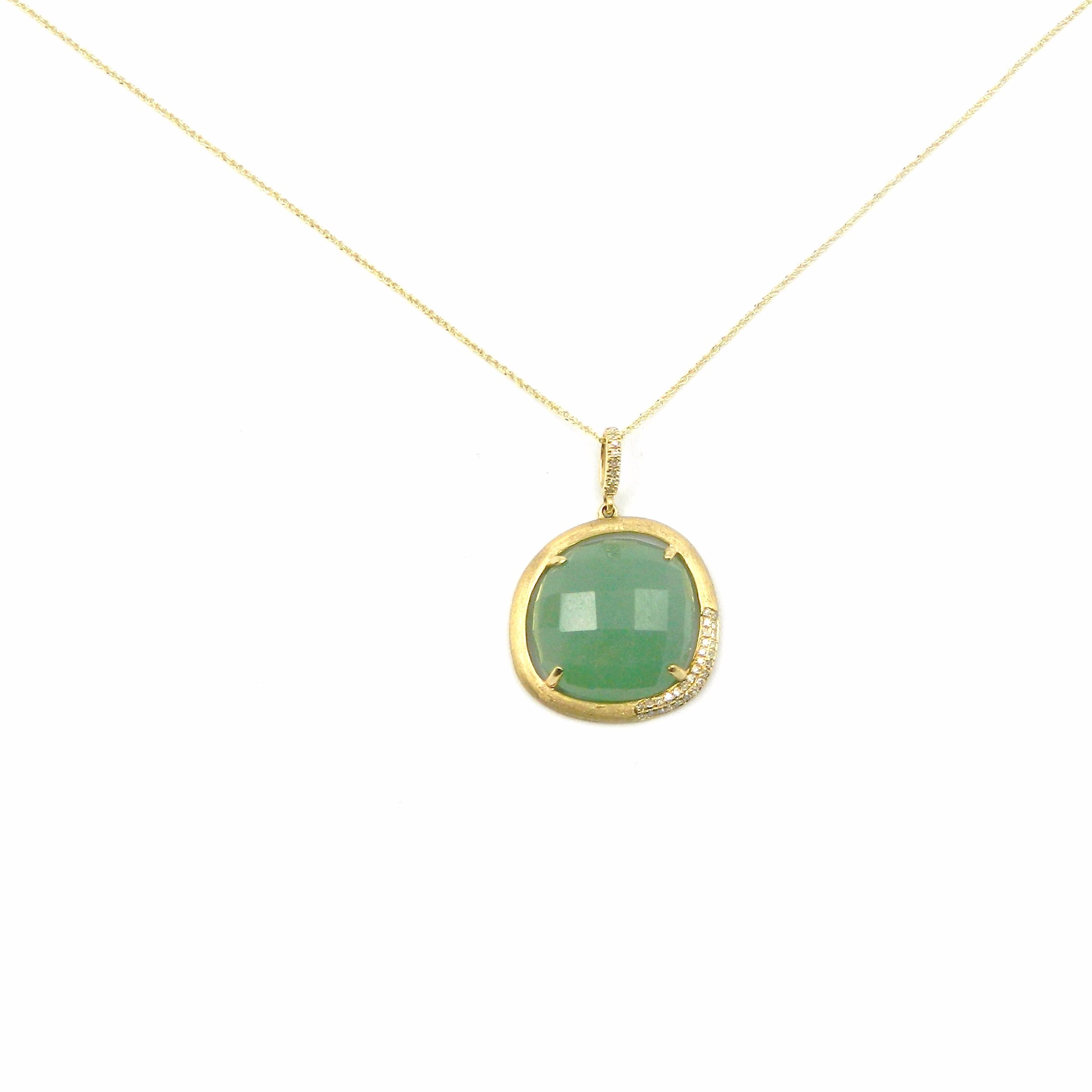 Yellow Gold Aventurine Pendant