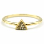 Yellow Gold Diamond Triangle Ring