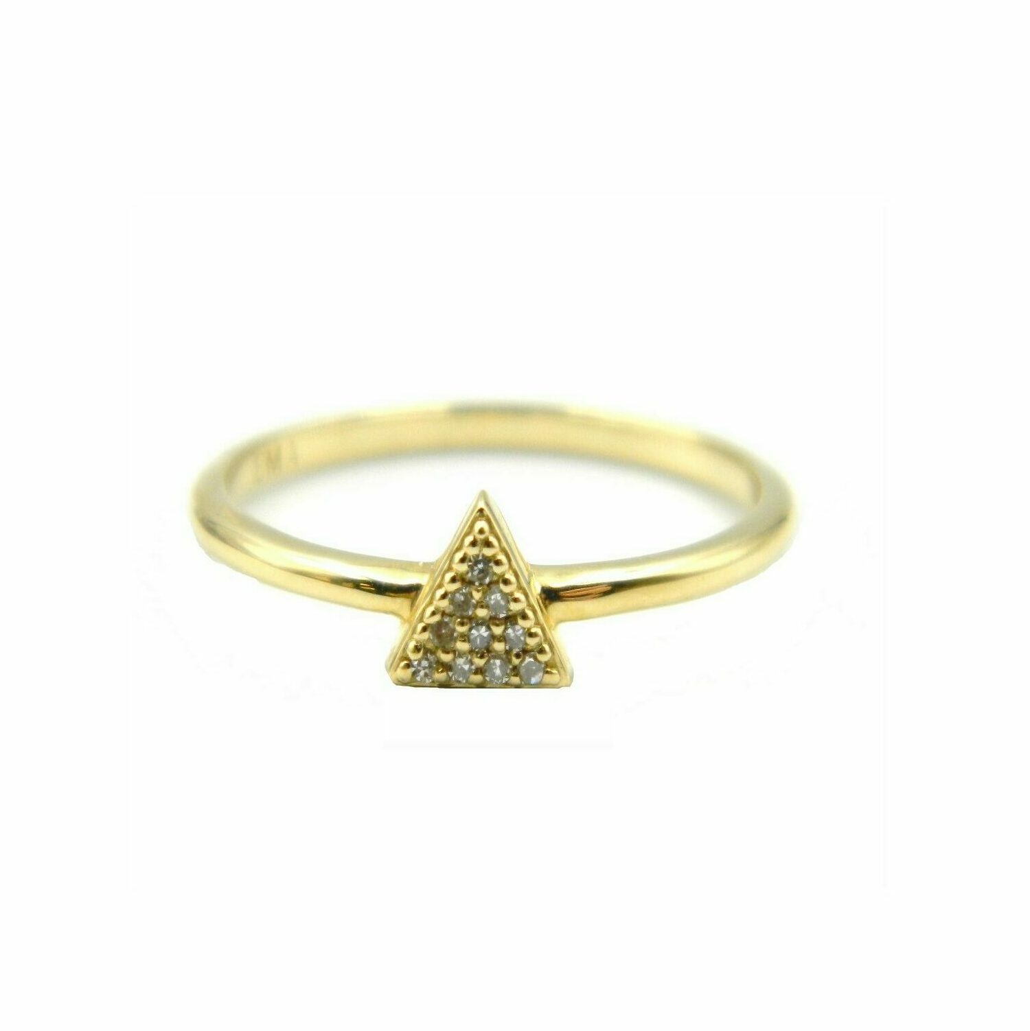 Yellow Gold Diamond Triangle Ring