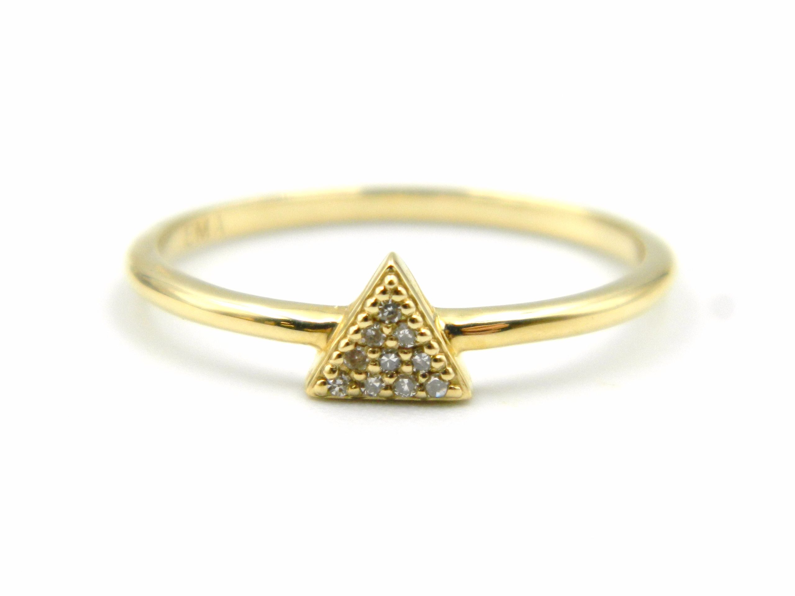 Yellow Gold Diamond Triangle Ring