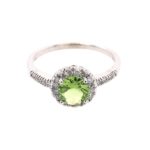 White Gold Peridot Ring