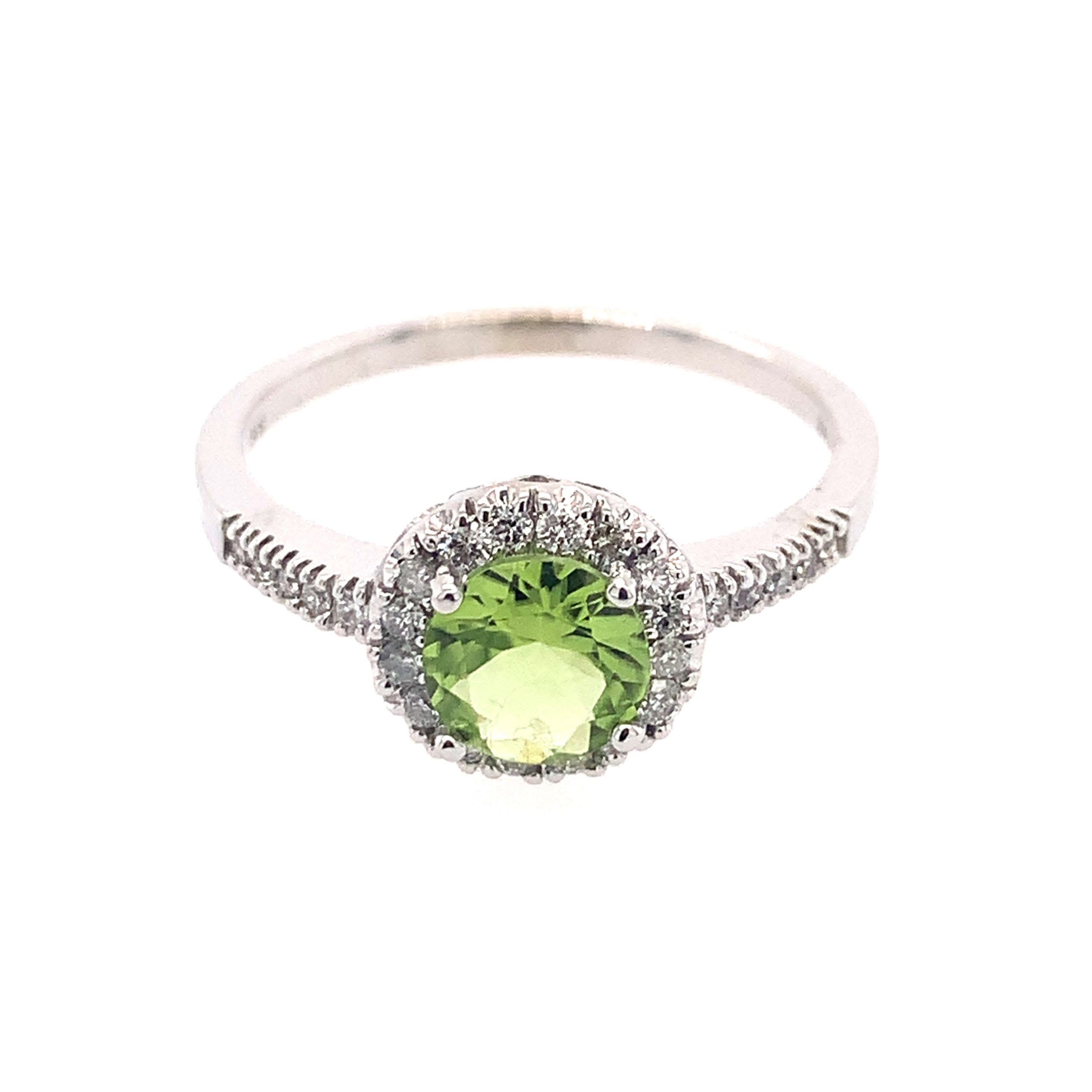 White Gold Peridot Ring