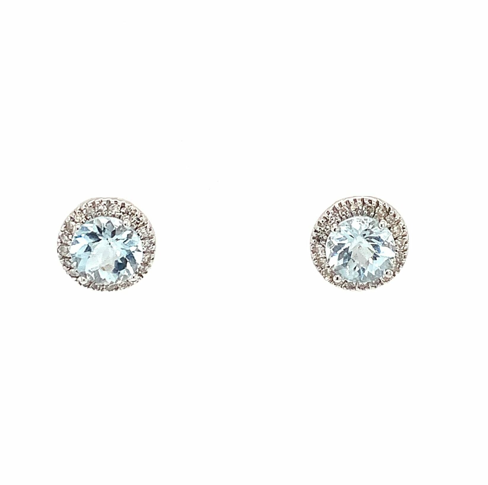 White Gold Aquamarine Earrings