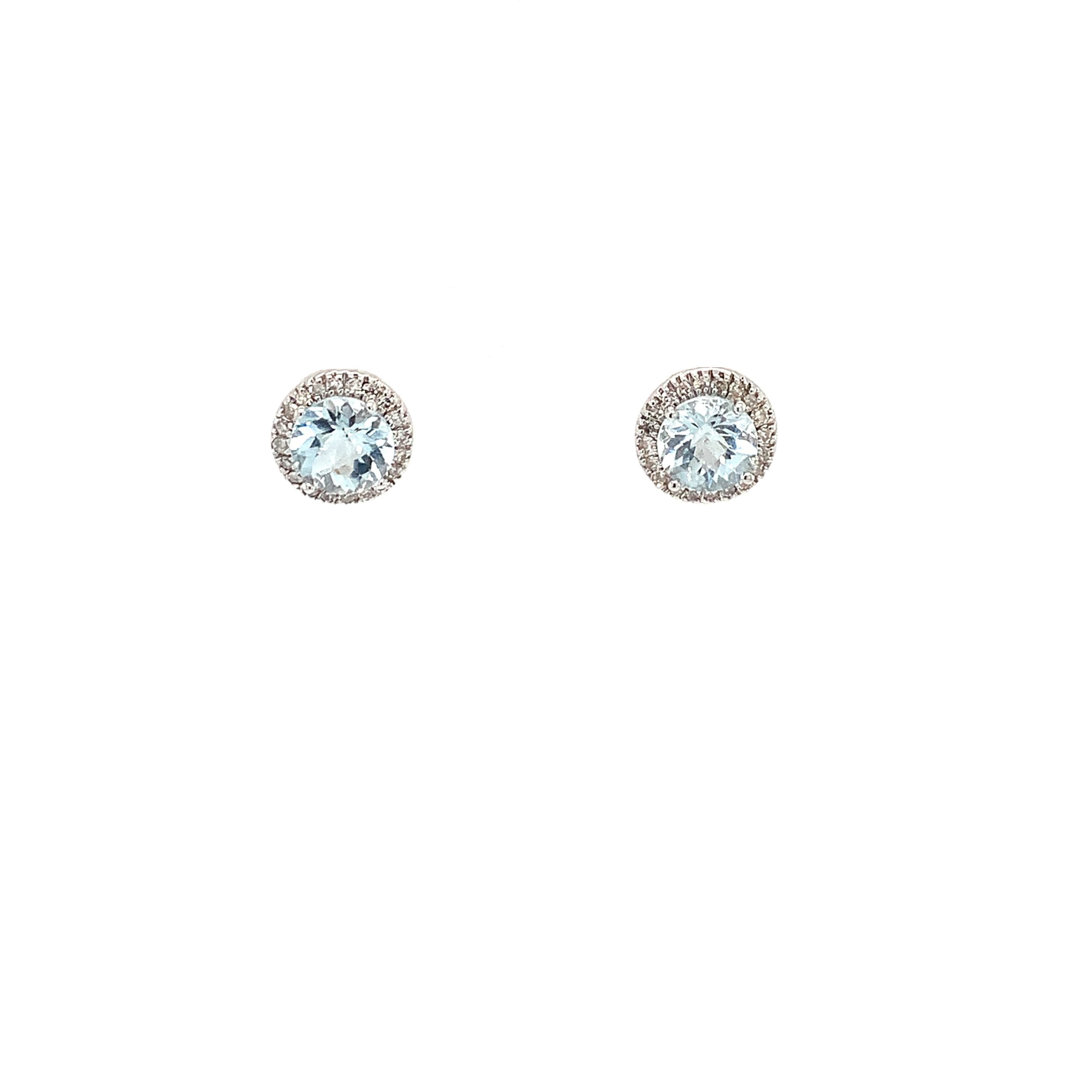 White Gold Aquamarine Earrings