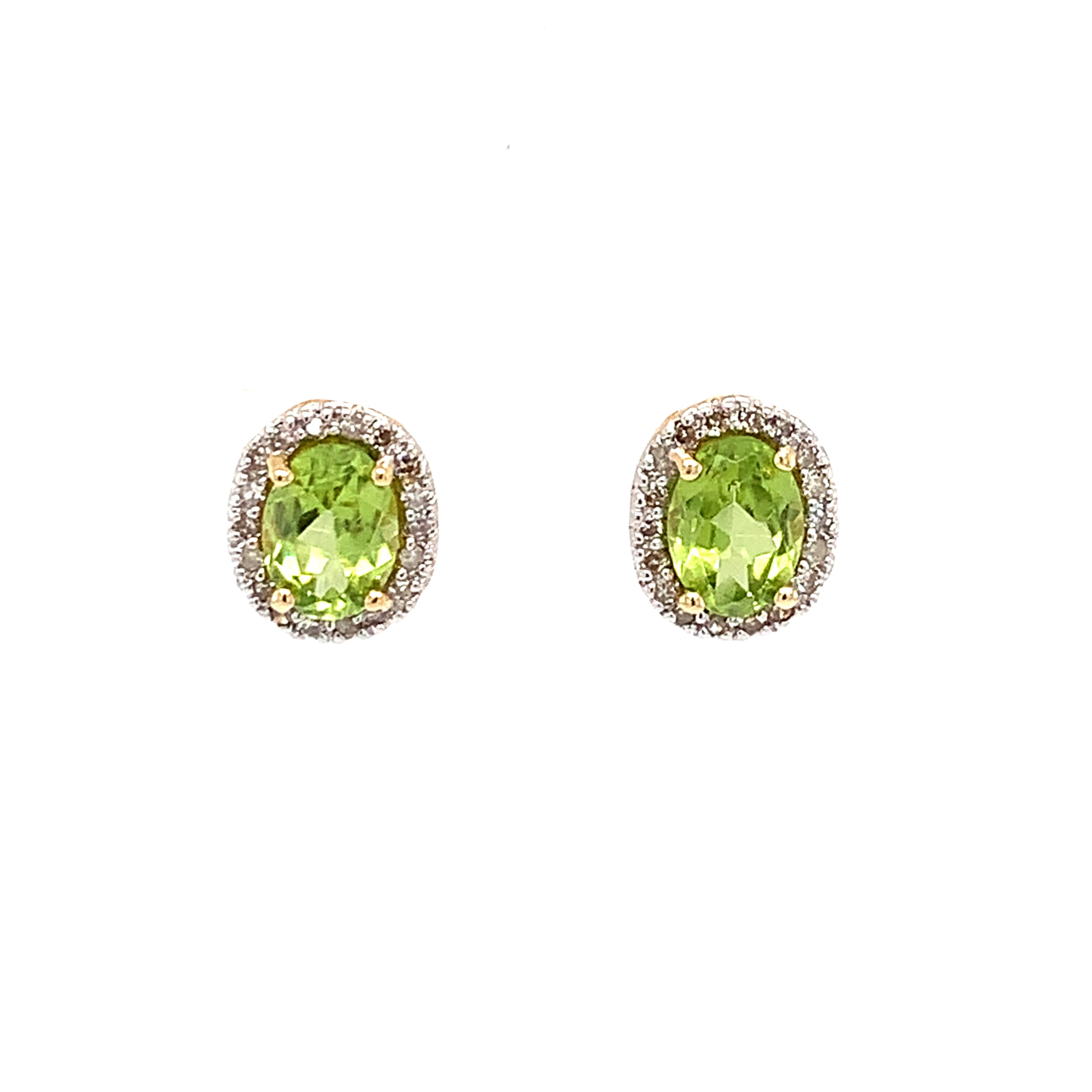 Yellow Gold Peridot Earrings