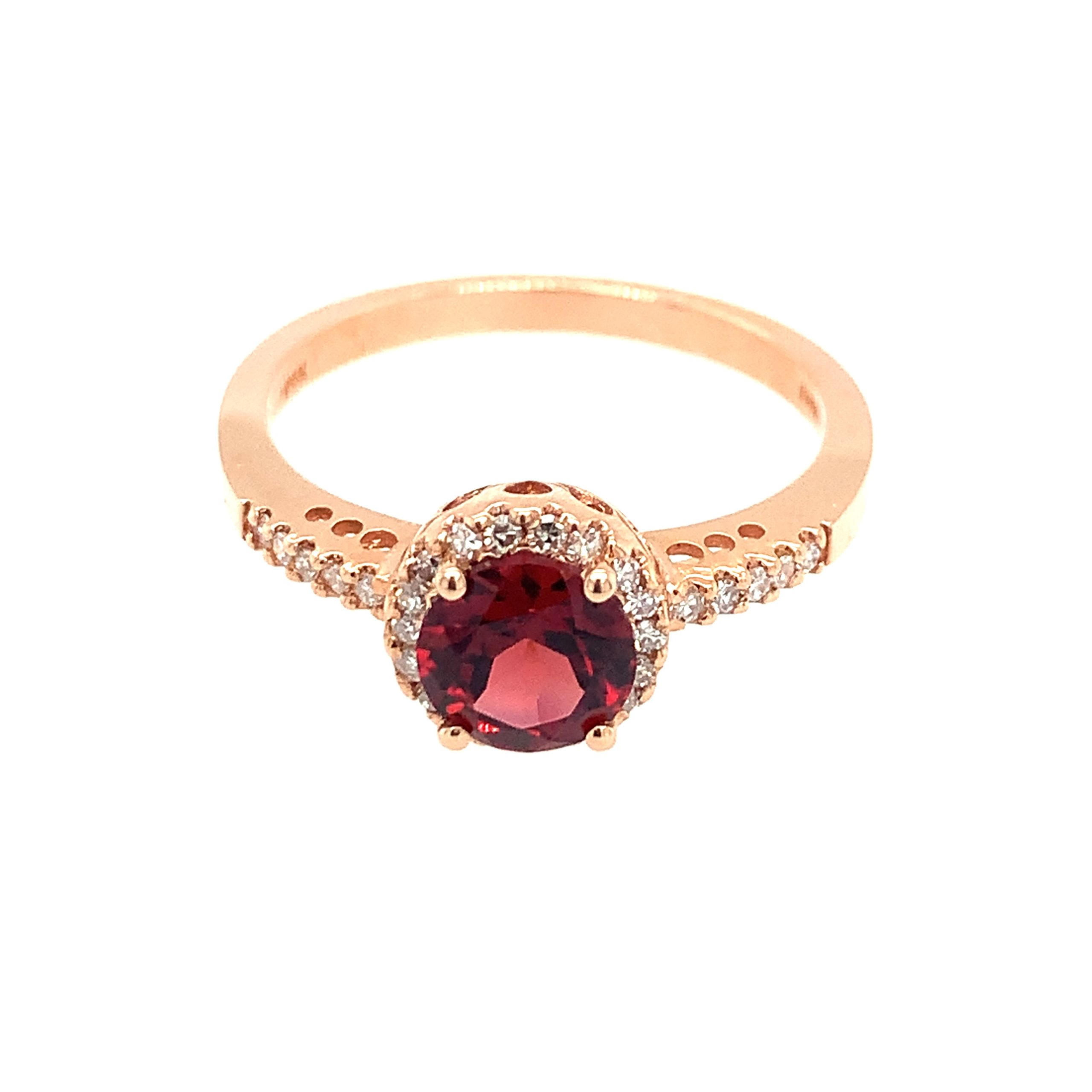 Rose Gold Garnet Ring