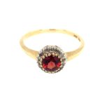 Yellow Gold Garnet Ring