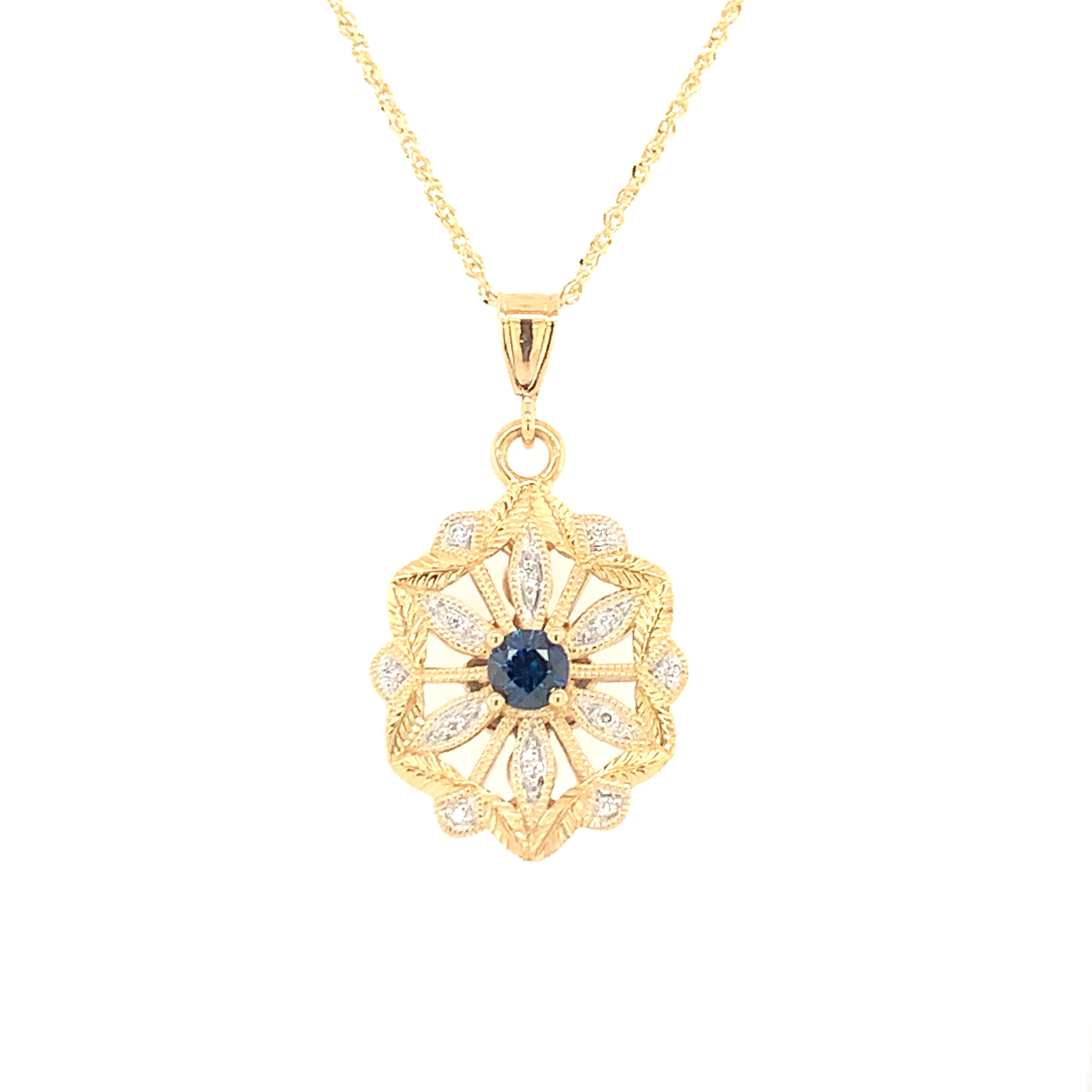Two-Tone Gold Sapphire Necklace