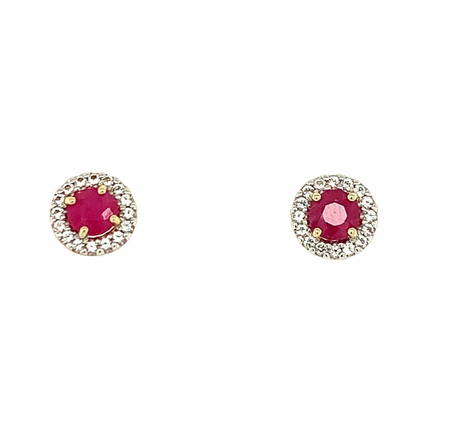 Yellow Gold Ruby Earrings