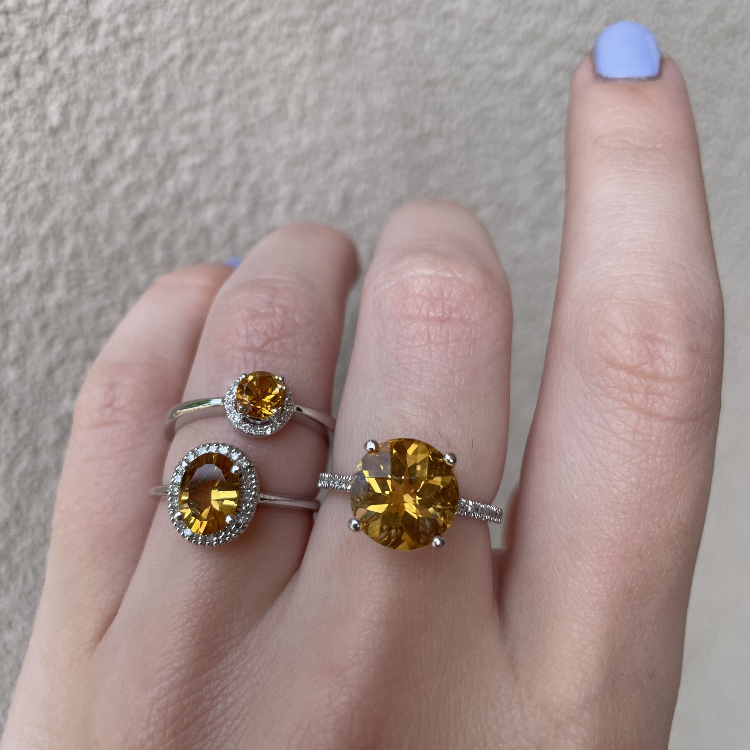 White Gold Citrine Ring