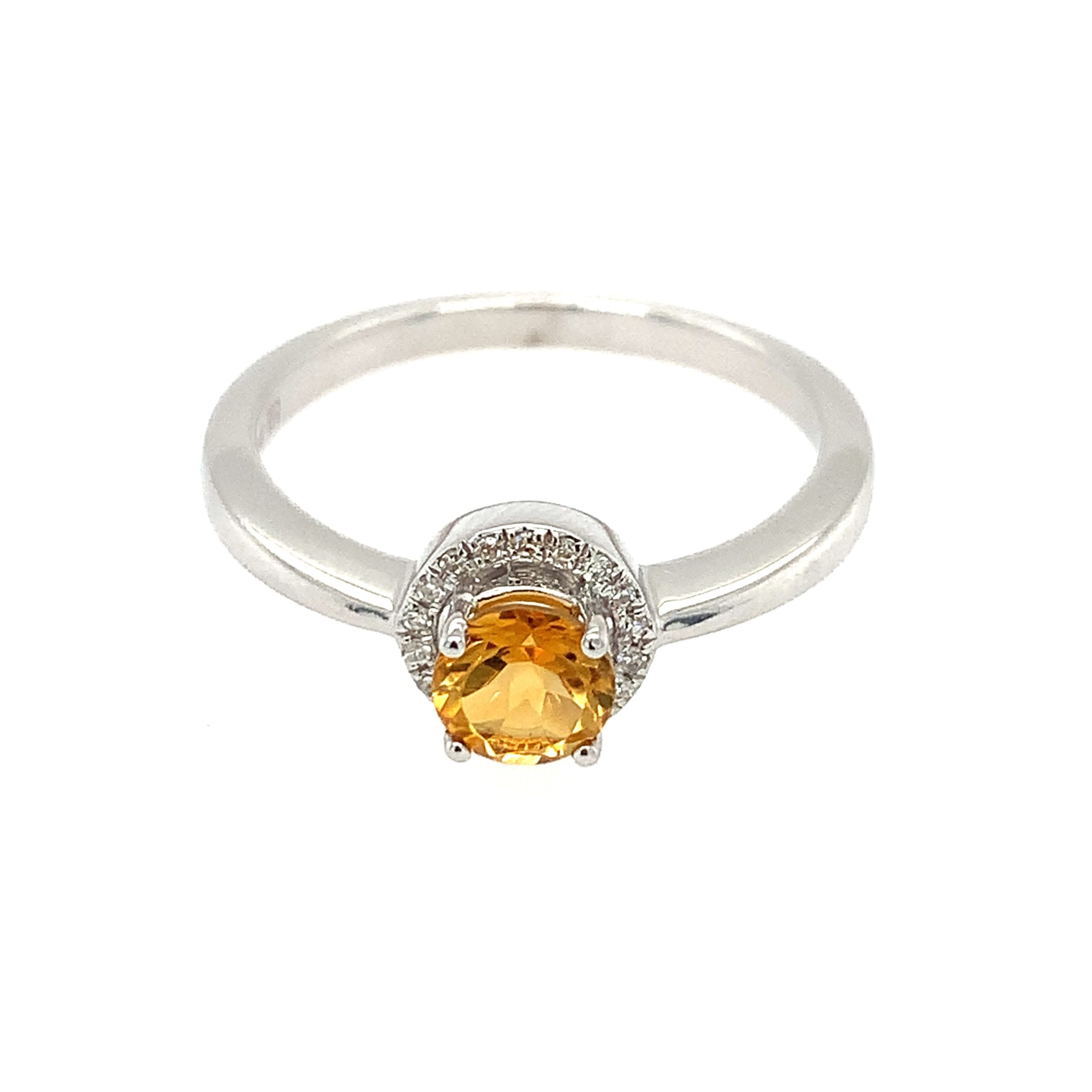 White Gold Citrine Ring