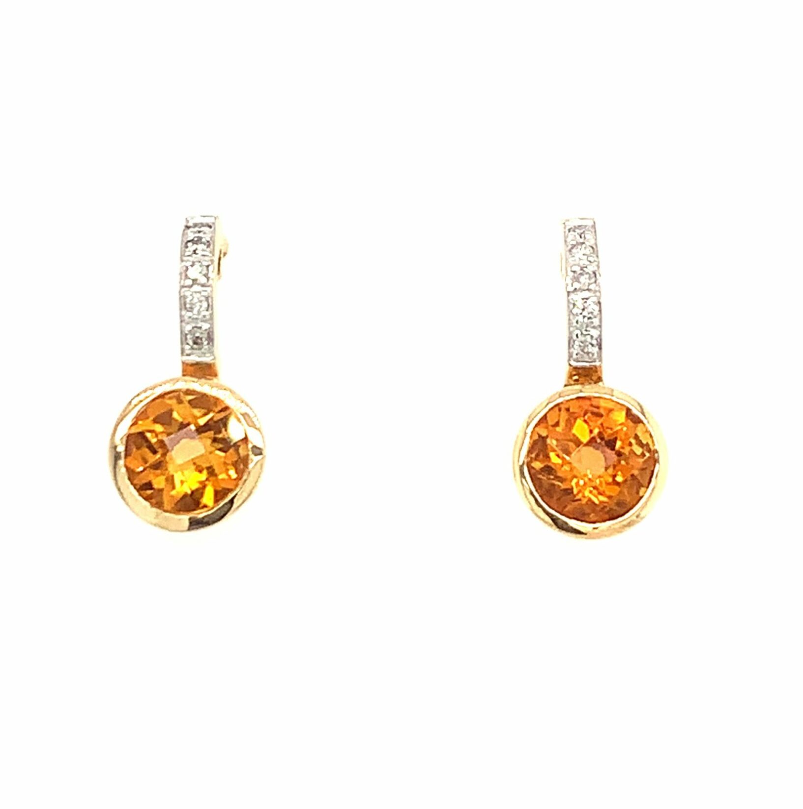 Yellow Gold Citrine Dangle Earrings