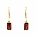 Yellow Gold Garnet Earrings