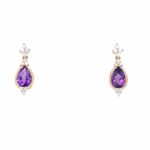 Yellow Gold Amethyst Earrings