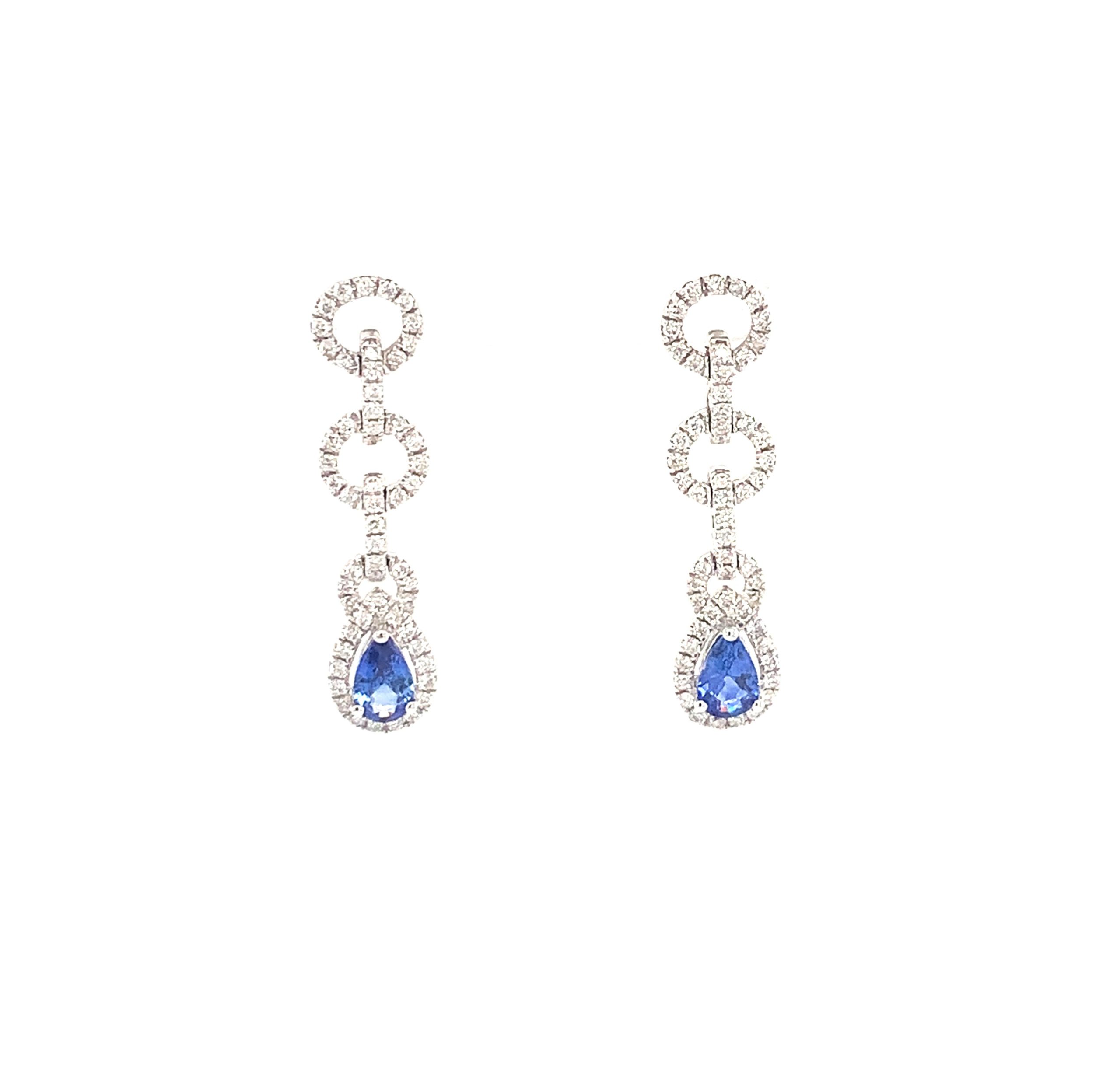 White Gold Sapphire Earrings