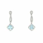 White Gold Sky Blue Topaz Earrings