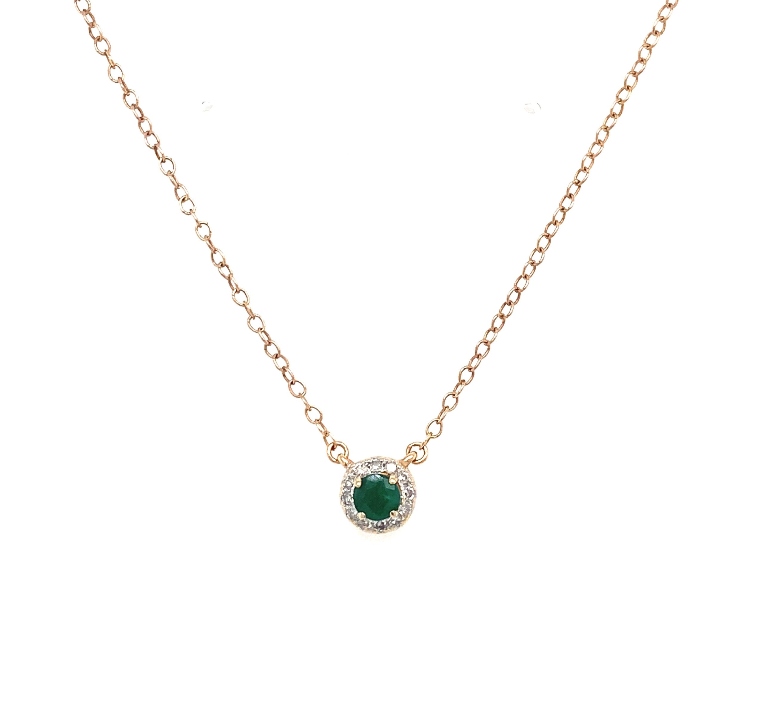 Yellow Gold Emerald Necklace