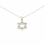 White Gold Star of David Pendant
