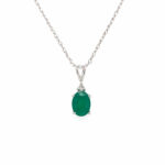 White Gold Emerald Pendant Necklace