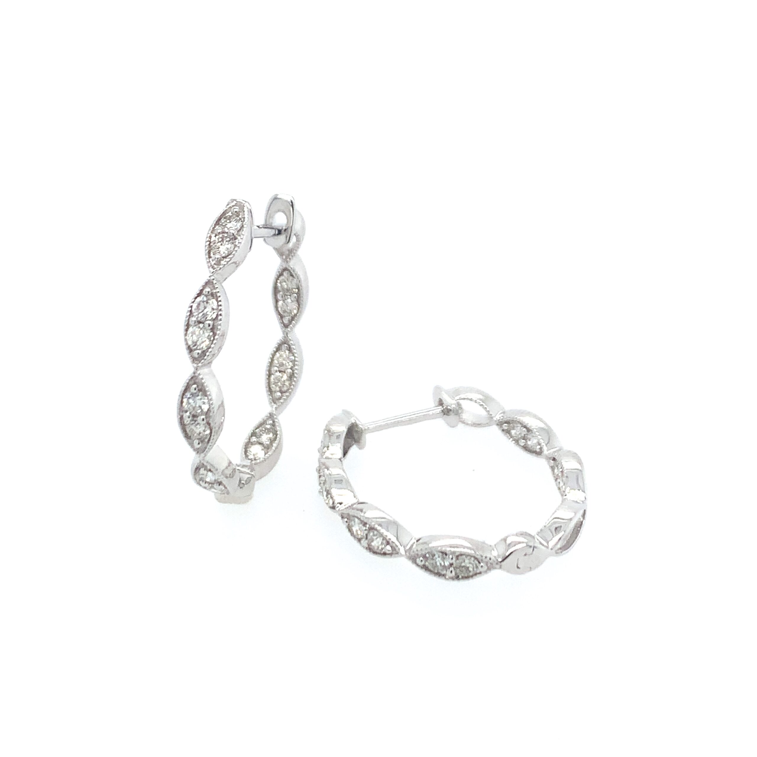 White Gold Diamond Hoop Earrings