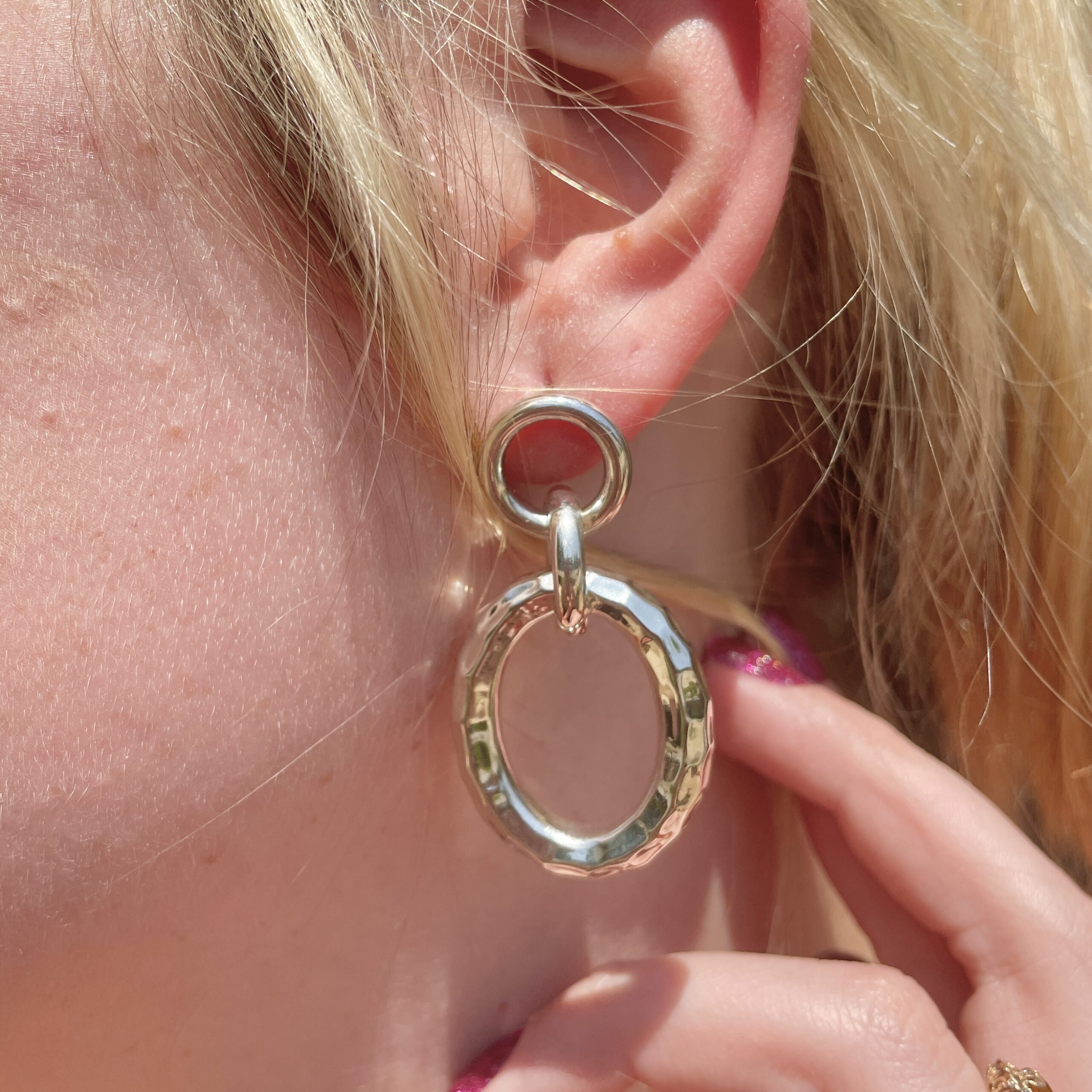 Sterling Silver Interlocked Earrings