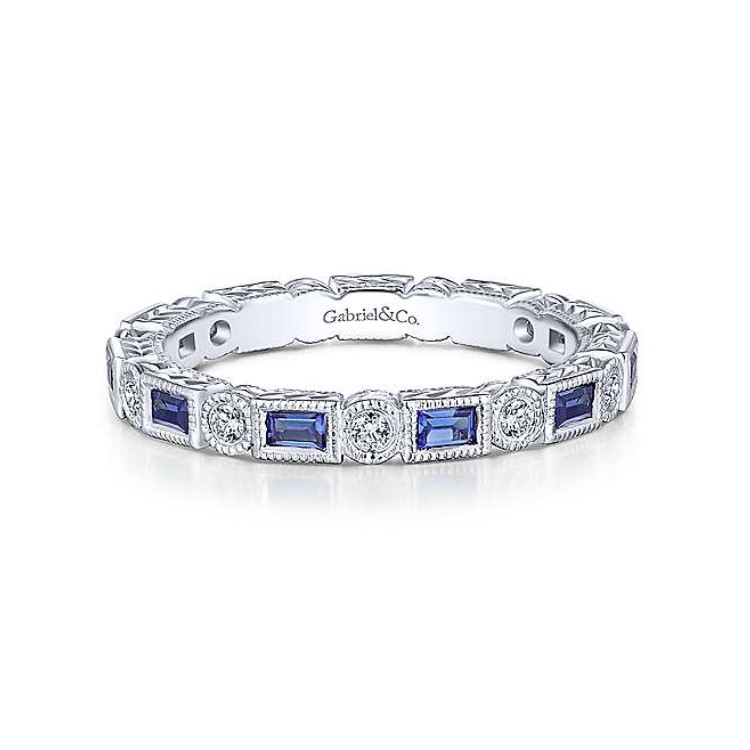 Diamond & Sapphire Stackable Band