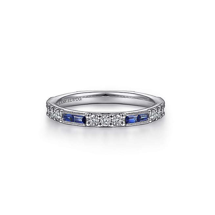 Diamond & Sapphire Stackable Band