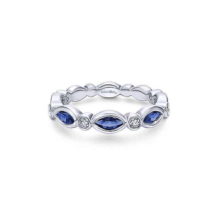 Diamond & Sapphire Stackable Band