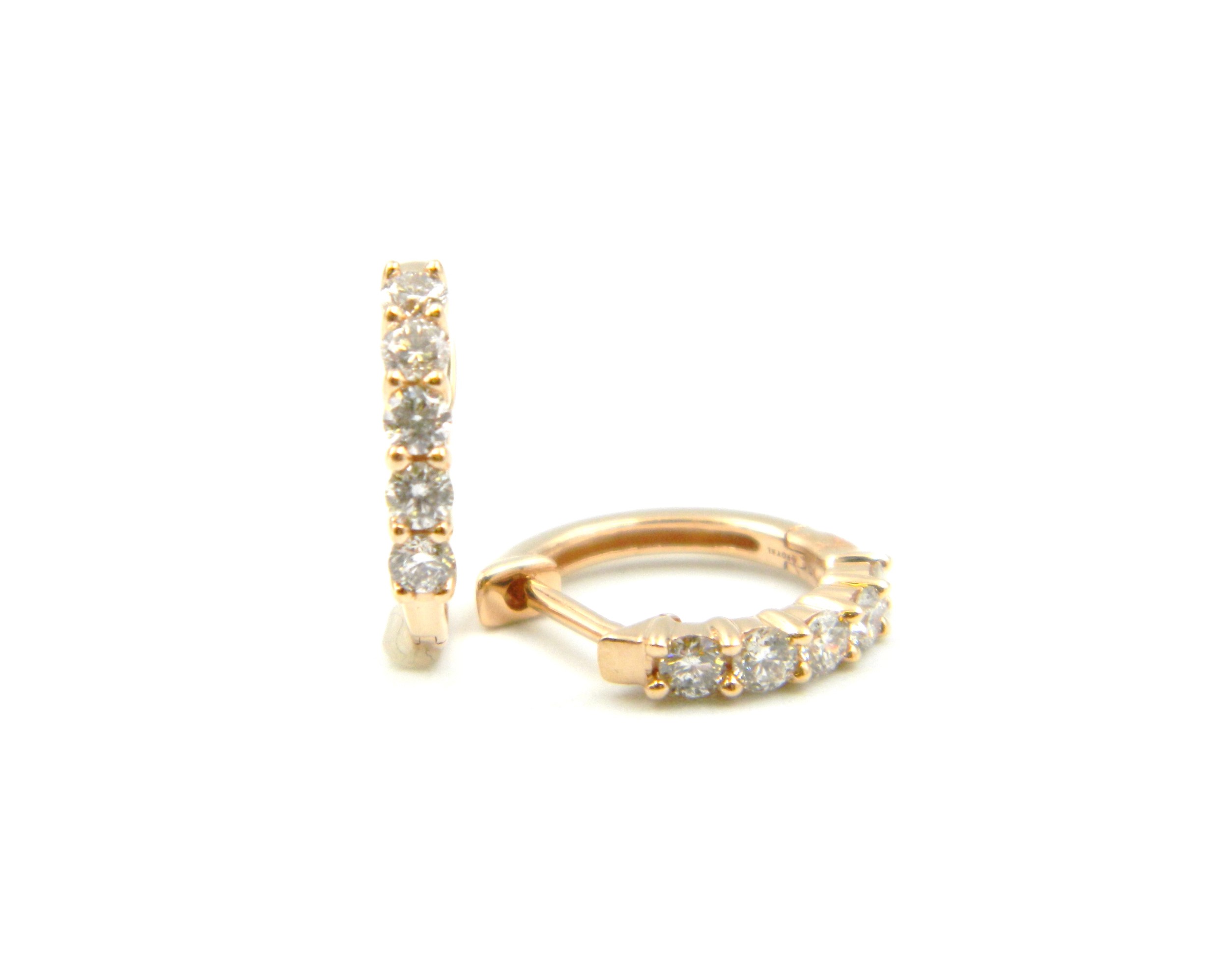 Rose Gold Diamond Huggies
