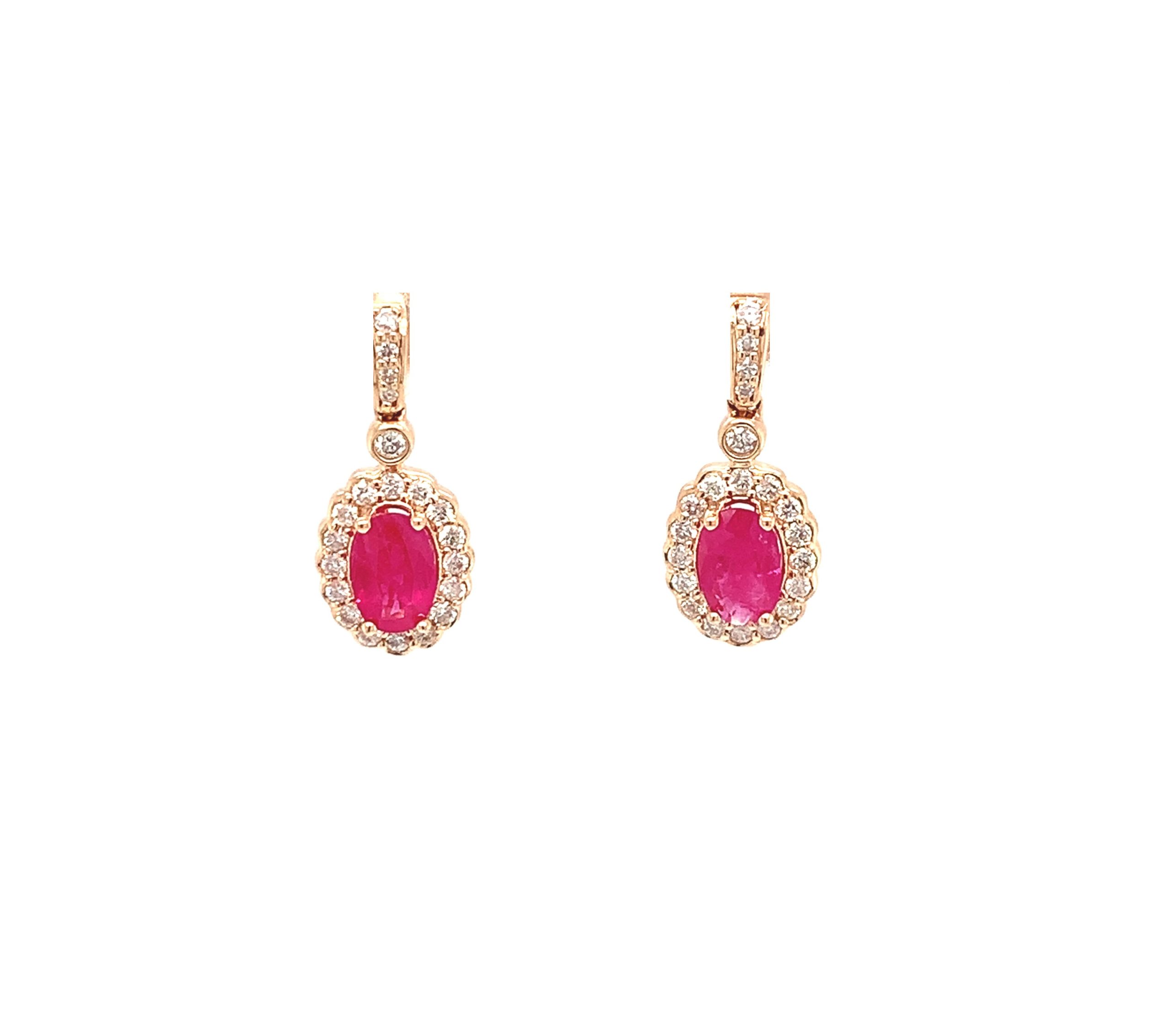 Rose Gold Ruby Earrings