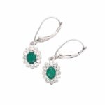 White Gold Emerald Earrings