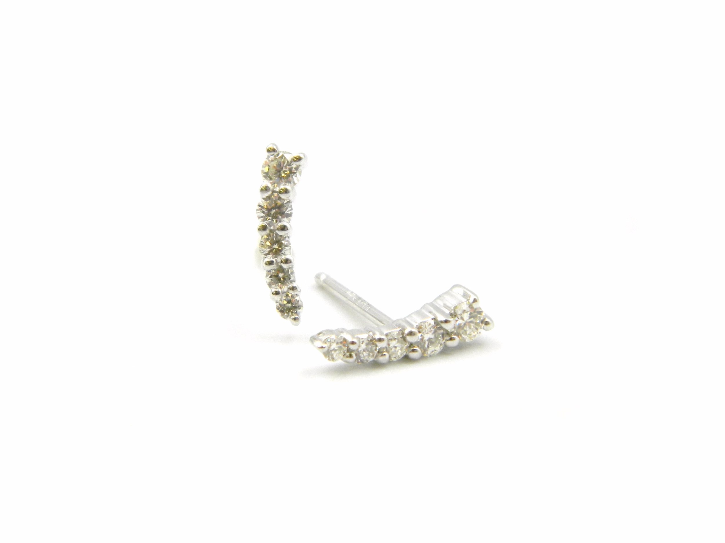 White Gold Diamond Post Earrings