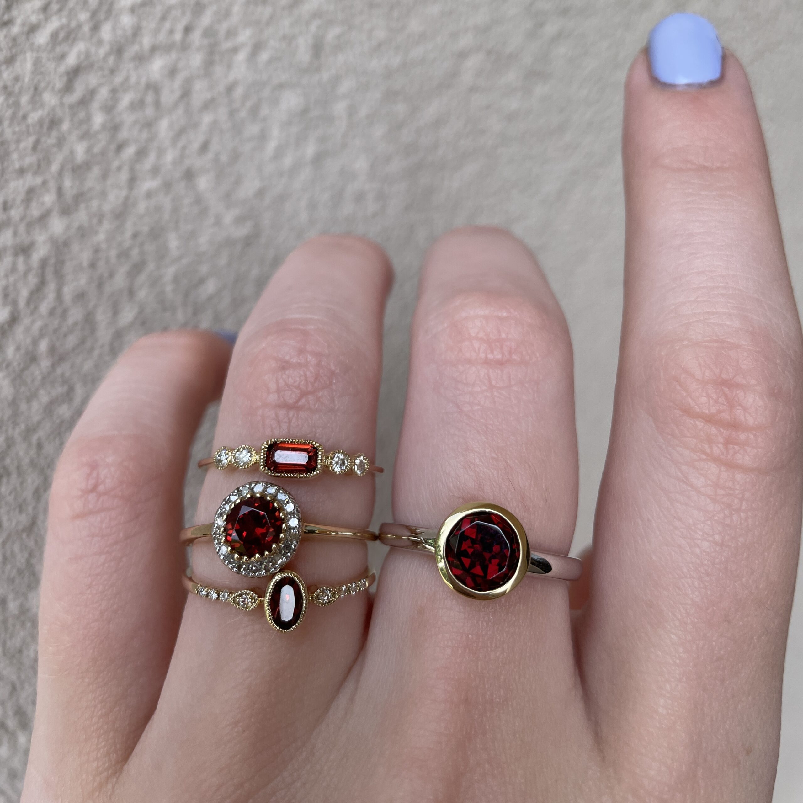 Two-Tone Garnet Ring