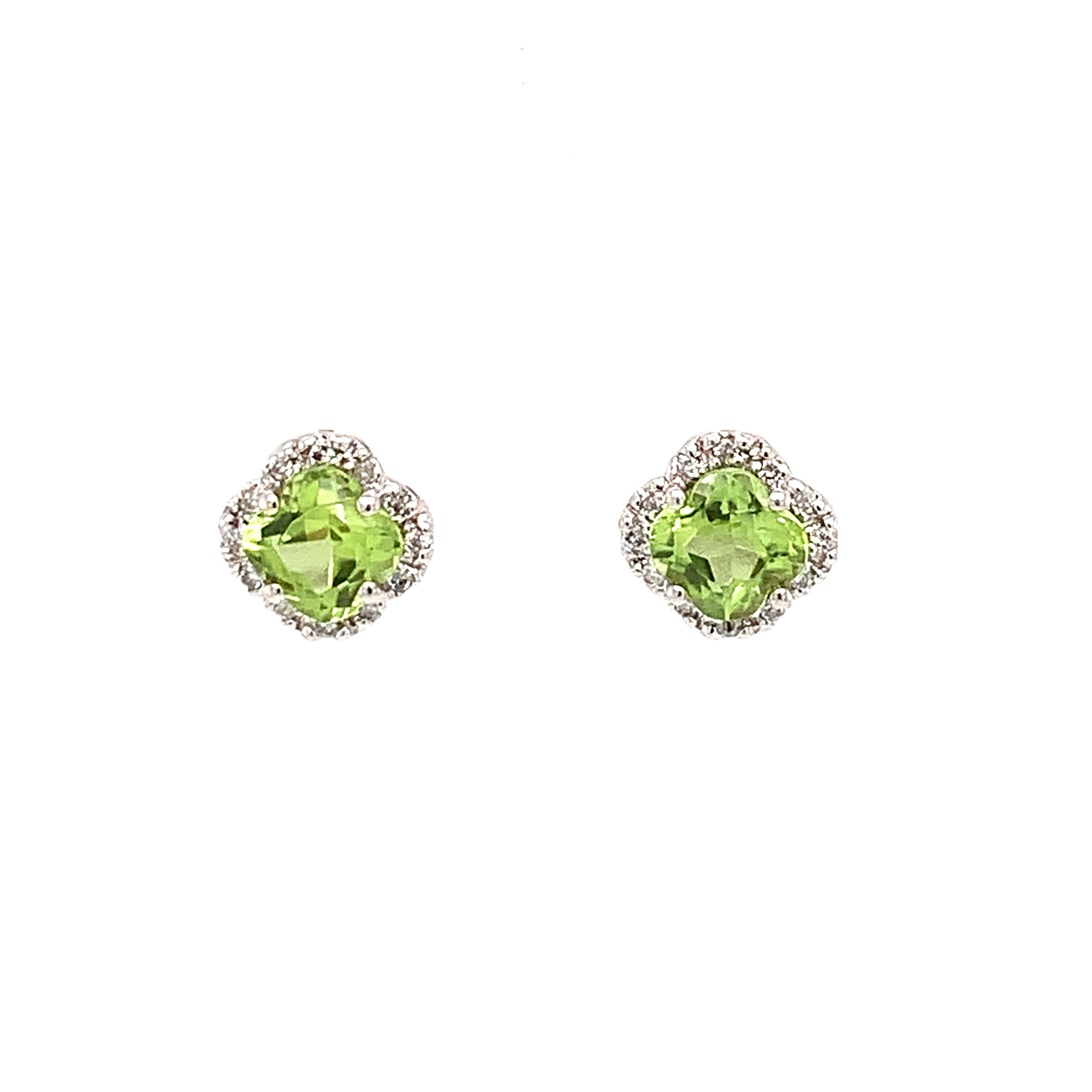 White Gold Peridot Earrings