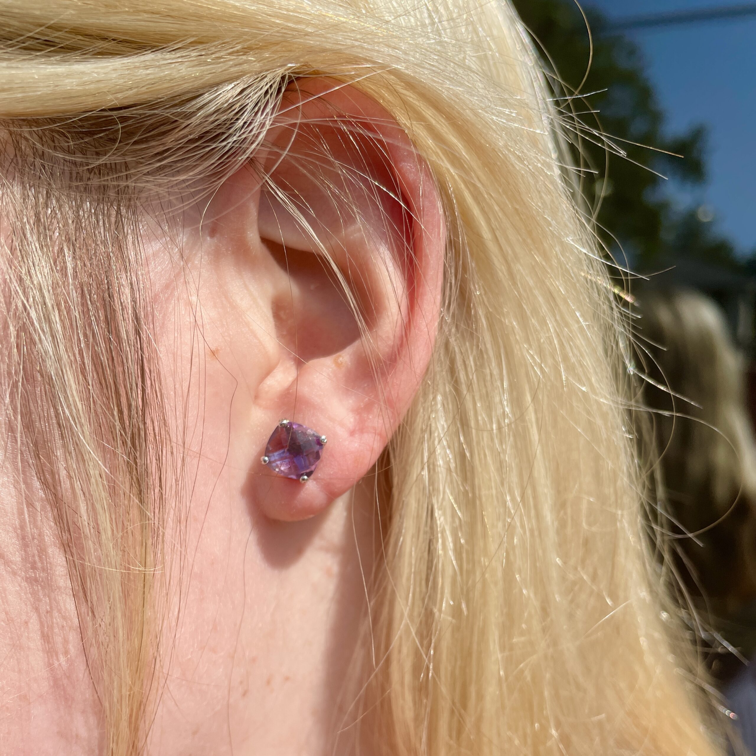 Sterling Silver Amethyst Earrings