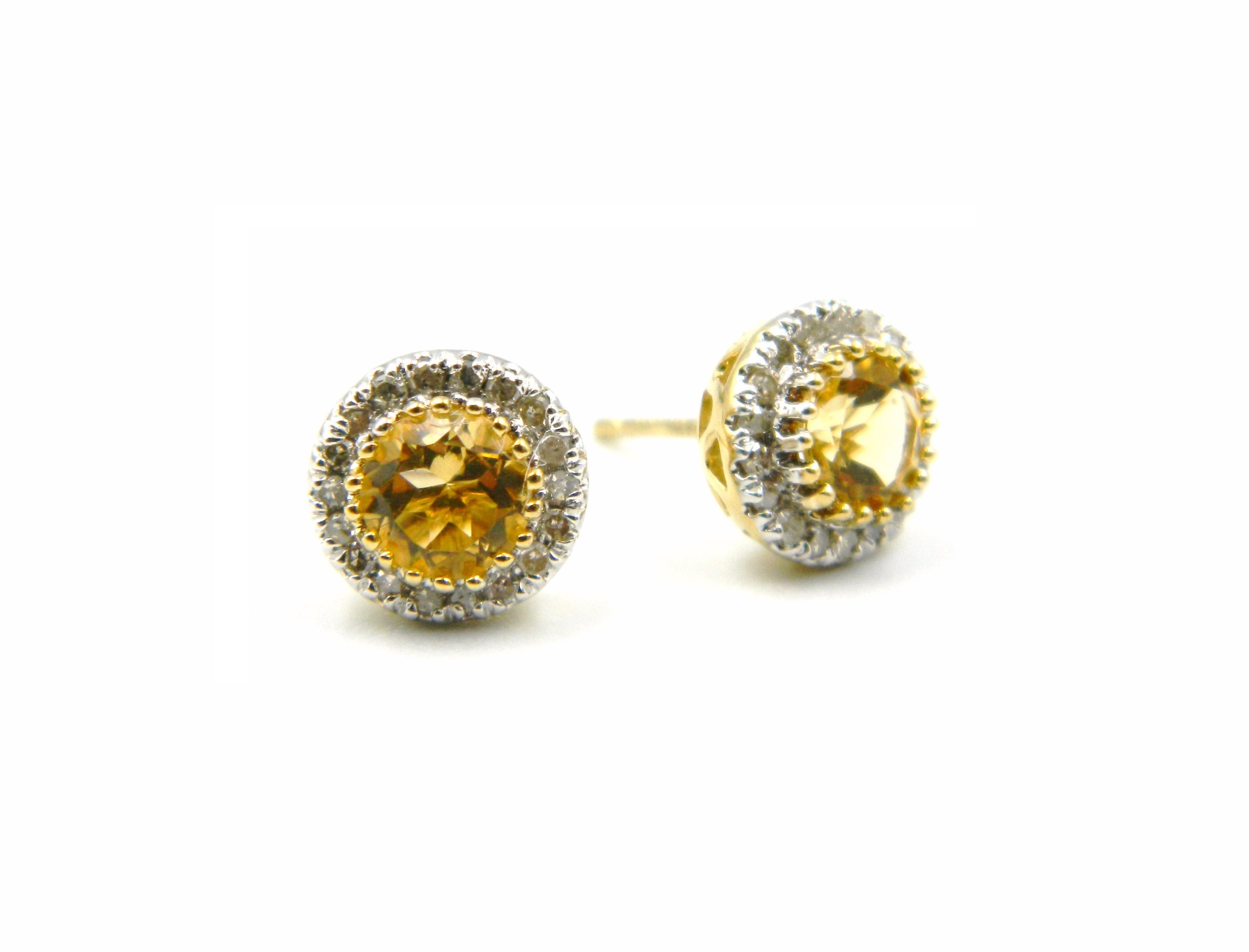 Yellow Gold Citrine Earrings